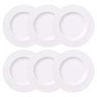 Jogo 6 Pratos para Sobremesa Porcelana Branca 21cm Tramontina Mesa Posta Sobremesa Doces Ingrid