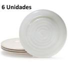 Jogo 6 Pratos Raso Refeição em Melamina 25,5cm Luxo Spiral