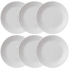 Jogo 6 Pratos Rasos 25,5cm Refeição Branco Redondo Plástico