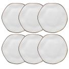 Jogo 6 Pratos Rasos 27,5cm Ryo Maresia Porcelana Oxford