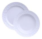Jogo 6 Pratos Rasos + 6 Pratos Fundos Tassel Porcelana Germer