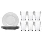 Jogo 6 Pratos Rasos Acqua + 6 Copos Ginga 265ml Conjunto