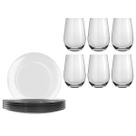 Jogo 6 Pratos Rasos Astral + 6 Copos Dubai 480ml Conjunto