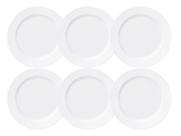 Jogo 6 Pratos Rasos Capri 25cm Porcelana Branca Germer