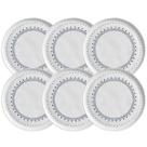 Jogo 6 Pratos Rasos de Jantar 27,5cm Cerâmica Stoneware Artesanal Porto Brasil Mesa Posta Bio Astral
