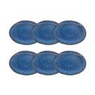 Jogo 6 Pratos Rasos em Porcelana Azul 26cm BM0011 BTC