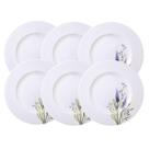 Jogo 6 Pratos Rasos Porcelana Decorada 28cm Tramontina Lilla Mesa Posta Eventos