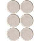 Jogo 6 Pratos Rasos Porto Brasil Cerâmica Off White 27cm Bio Latte Mesa Posta