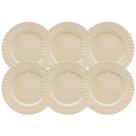 Jogo 6 Pratos Sobremesa 20cm Gerbera Lyor Bege Melamina Mesa Posta Bolo Servir Jogo 6 Pratos Sobremesa 20cm Gerbera Lyor Bege Melamina Mesa Posta Bolo Servir