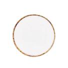 Jogo 6 Pratos Sobremesa 22cm Borda De Bambu Melamina Branco Jogo 6 Pratos Sobremesa 22cm Borda De Bambu Melamina Branco