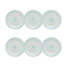 Jogo 6 Pratos Sobremesa Cerâmica 18cm Donna Mandala Oxford
