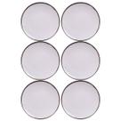 Jogo 6 Pratos Sobremesa Tramontina Canyon 19cm em Porcelana Decorada Cozinha Servir Tortas Doces