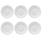 Jogo 6 Pratos Sobremesa Vidro Opaline Branco Temperado, Allmix, Kit Conjunto