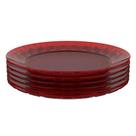 Jogo 6 Pratos Vermelhos Grandes 26cm Crippa Servir Mesa Posta Porções Aperitivos
