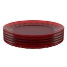 Jogo 6 Pratos Vermelhos Grandes 26cm Crippa Servir Mesa Posta Porções Aperitivos