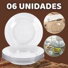 Jogo 6 Pratos Vidro Fundo 22cm Conjunto Duralex Astral Liso kit Transparente