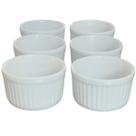 Jogo 6 Ramequim 150ml Forma canelada - Porcelana Branca (2)