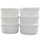 Jogo 6 Ramequim 250ml Forma canelada - Kit Porcelana Branca (2)