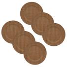 Jogo 6 Sousplat Mescla Marrom Plástico Bon Gourmet 33cm