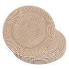 Jogo 6 Sousplat Redondo de Plástico Wolff com Textura de Rattan Bronze 33cm