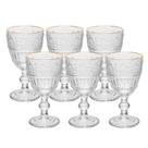 Jogo 6 Taça de Cristal Ecológico para Água Suco Mauve com Fio de Ouro 320ml Wolff Jogo 6 Taça de Cristal Ecológico para Água Suco Mauve com Fio de Ouro 320ml Wolff