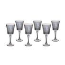 Jogo 6 taca de vidro egeu cinza filetada 260ml