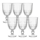 Jogo 6 Taça de Vidro Facetado Lapidado Cristalle Premium Transparente para Água 360ml Haüskraft
