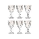 Jogo 6 Taça Diamante Bico De Jaca Vidro Transparente 300ml