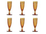 Jogo 6 Taças 185ml De Vidro Sodo-Cálcico Para Champagne Bico De Jaca Âmbar Bon Gourmet - R25892