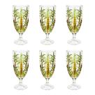 Jogo 6 taças 450ml para água ou suco de cristal Palm Tree Sprayed Wolff - 21127