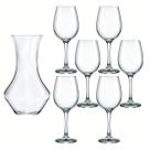 Jogo 6 Taças Barone 385ml Com Decanter Malbec 950ml Vinho