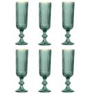 Jogo 6 Taças Champanhe 160ml Borda Dourada Cameratta Verde
