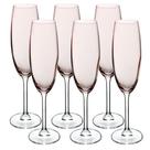 Jogo 6 Taças Champanhe 220ml Rosa Millennial
