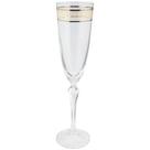 Jogo 6 taças champanhe Brocade cristal l dourado 200ml -Bohemia