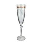 Jogo 6 taças champanhe Elizabeth cristal l dourado 200ml -Bohemia