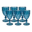 Jogo 6 Taças de Acrílico Azul Diamond Diamante Festa Piscina Plástico 330ml Lyor