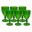 Jogo 6 Taças de Acrílico Verde Diamond Diamante Festa Piscina Plástico 330ml Lyor