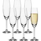 Jogo 6 Taças De Champagne Bohemia Cristal Titanium 220ml