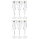 Jogo 6 Taças De Cristal Champanhe 200ml Borda Dourada Gold Elizabeth Luxo Bohemia