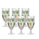 Jogo 6 Taças de Cristal Palm Tree Coqueiro para Água Suco Wolff 450ml