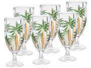 Jogo 6 Taças de Cristal Palm Tree Coqueiro para Água Suco Wolff 450ml