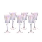 Jogo 6 tacas de vidro egeu rainbow com borda dourada 260ml