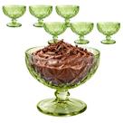 Jogo 6 Taças De Vidro Verde Sobremesa Diamante Sorvete Açai Luxo 400ml
