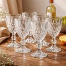 Jogo 6 Taças Diamante Vidro 340ml Diamond Transparente Luxo Abacaxi Gourmet Bico De Jaca