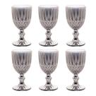 Jogo 6 Taças Para Vinho Bon Gourmet Imperial Vidro Cinza 245ml