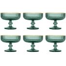 Jogo 6 Taças Sobremesa Borda Dourada 310ml Verde Cameratta Lhermitage