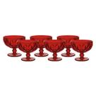 Jogo 6 Taças Sobremesa Diamond Rubi Vermelho 310ml Ke Home