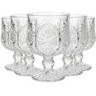 Jogo 6 Taças Vidro 330ml Copo Moderno Classico Luxo Transparente Diamante Lapidado