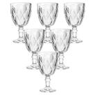 Jogo 6 Taças Vidro Diamond Transparente kit 6 Taças 340ml vinho reforçado
