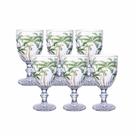 Jogo 6 Taças Vidro Palm Tree 310ml Transparente Class Home